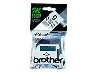 BROTHER BLACK ON WHITE 9MM TAPE
