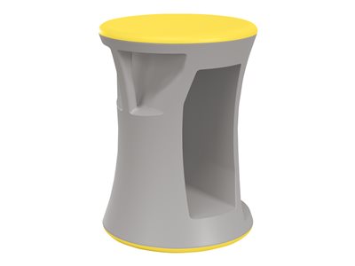 MooreCo Hierarchy Flipz Rocking stool round rubber yellow