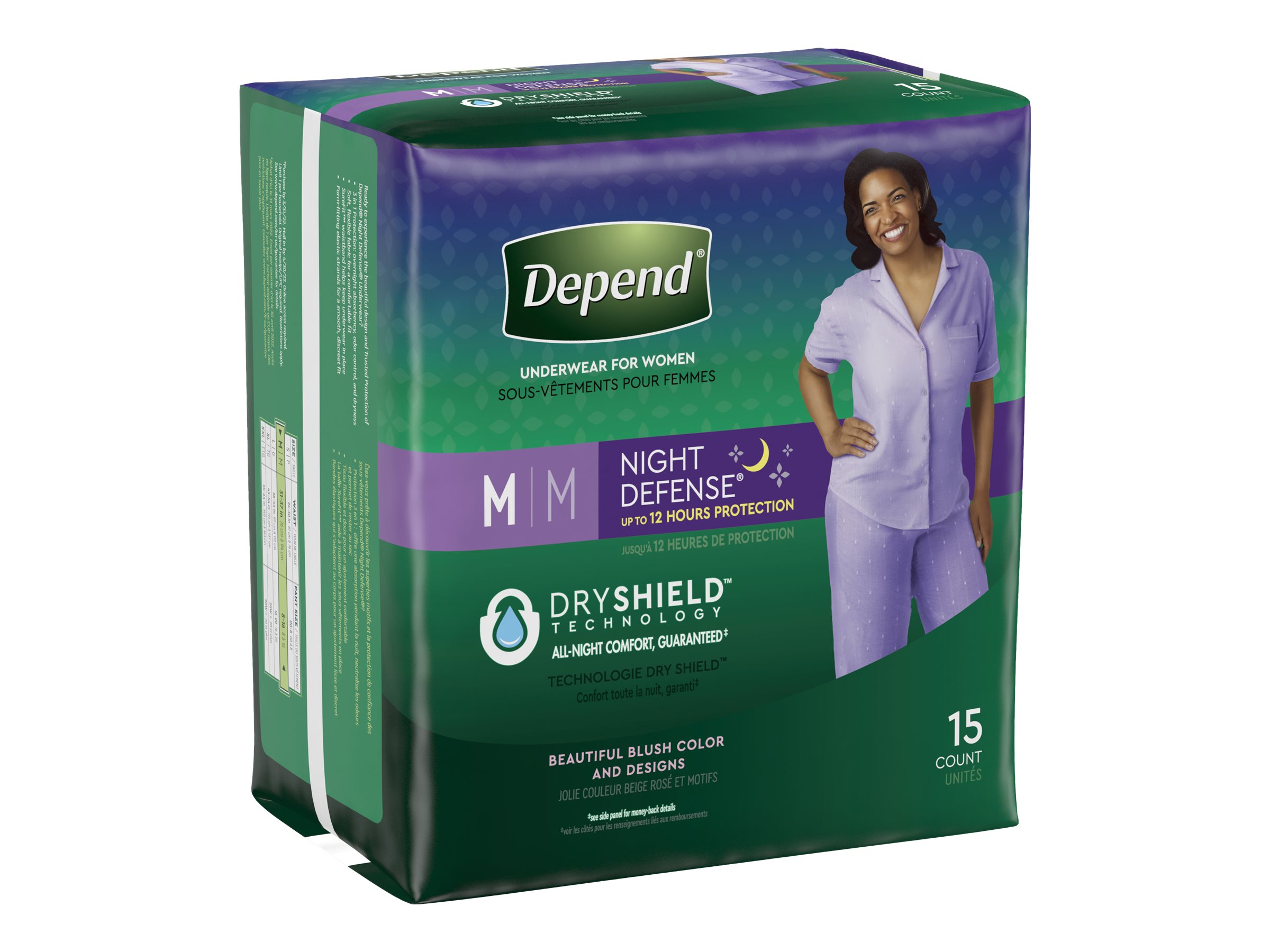 Depend Night Defense Incontinence Overnight Underwear for Women, S