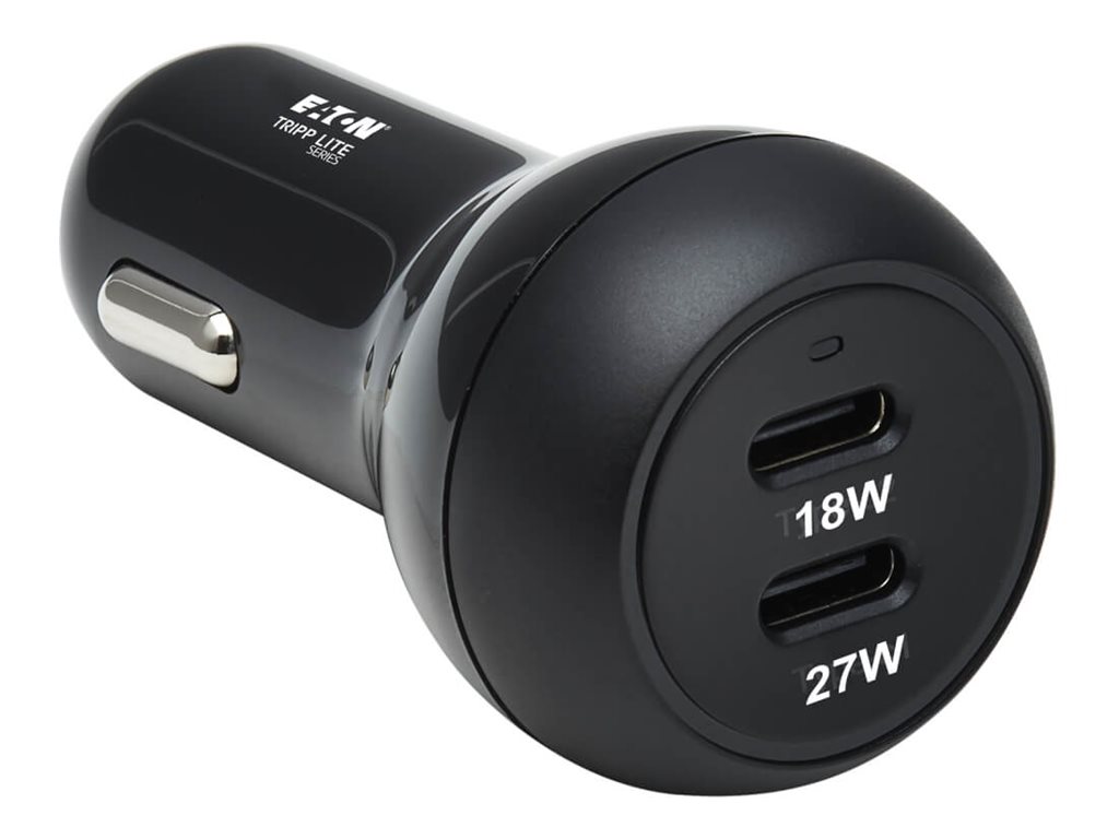 Tripp Lite USB-C Car Charger Dual-Port with 45W PD Charging