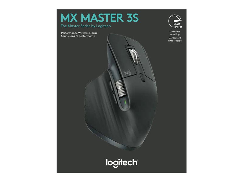 Logitech Master Series MX Master 3S - souris - Bluetooth, 2.4 GHz -  graphite (910-006559)