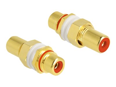 DELOCK Audio Adapter Cinch Bu. > Bu. zum Einbau, Farbr. rot Adapter