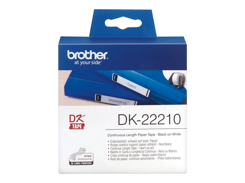 BROTHER Ruban continu Papier, Noir/Blanc