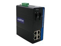 AddOn 100Mbs 4 RJ-45 to 2 SC Industrial Media Converter