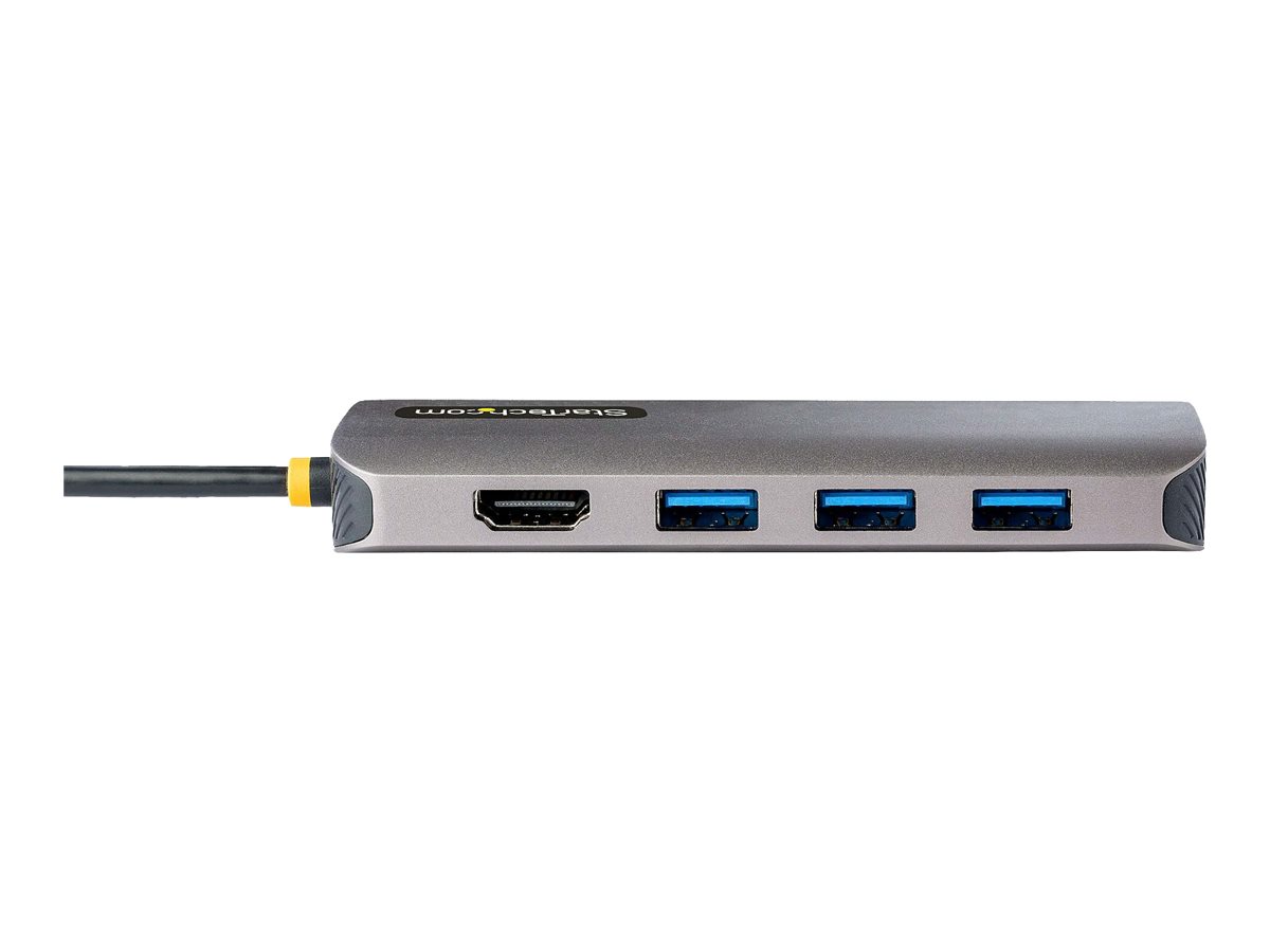 Startech USB C Multiport Adapter 4K 60Hz HDMI Video 3 Pt 5Gbps USB-A Hub 100W Power Delivery Product shot Back 78851