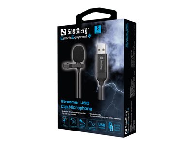 SANDBERG Streamer USB Clip Microphone