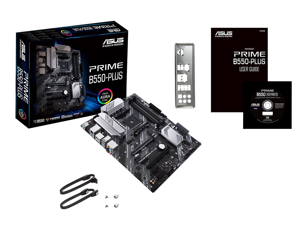 ASUS PRIME B550-PLUS AMD AM4 Socket ATX DDR4 3rd Gen AMD Ryzen Dual M.2 PCIe 4.0 1 Gb Ethernet USB 3.2 Gen 2 Type-A and Type-C