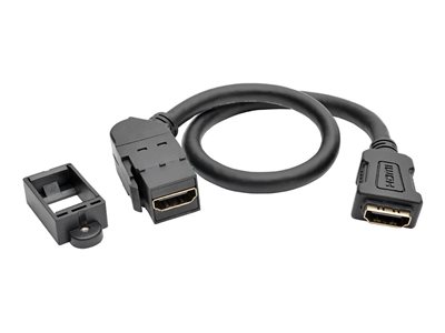 Tripp Lite 1ft HDMI Coupler Keystone Panel Mount Angled F/F Black 1'