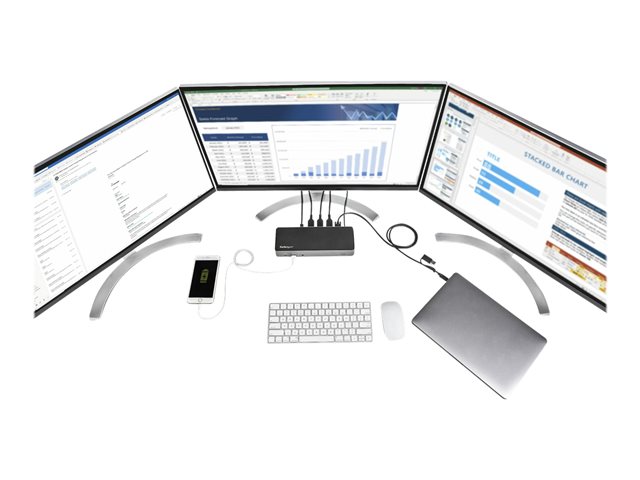 StarTech.com Dock USB-C & USB-A Triple cran 4K 60Hz