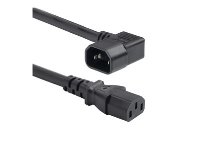 StarTech 6ft (1.8m) Heavy Duty Power Cord, Right Angle IEC 60320 C14 to C13, PDU Power Cord, 15A 250V, 14AWG, Heavy Gauge PDU Power Cable