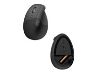 Logitech Lift Vertical Ergonomic Mouse for Business, Left - souris  verticale - Bluetooth, 2.4 GHz - graphite
