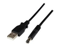StarTech.com 4 pin USB Type A (kun strøm) (male) - Strøm DC jackstik 5,5 mm (ID: 2,5 mm) (male) Sort 1m Strømkabel