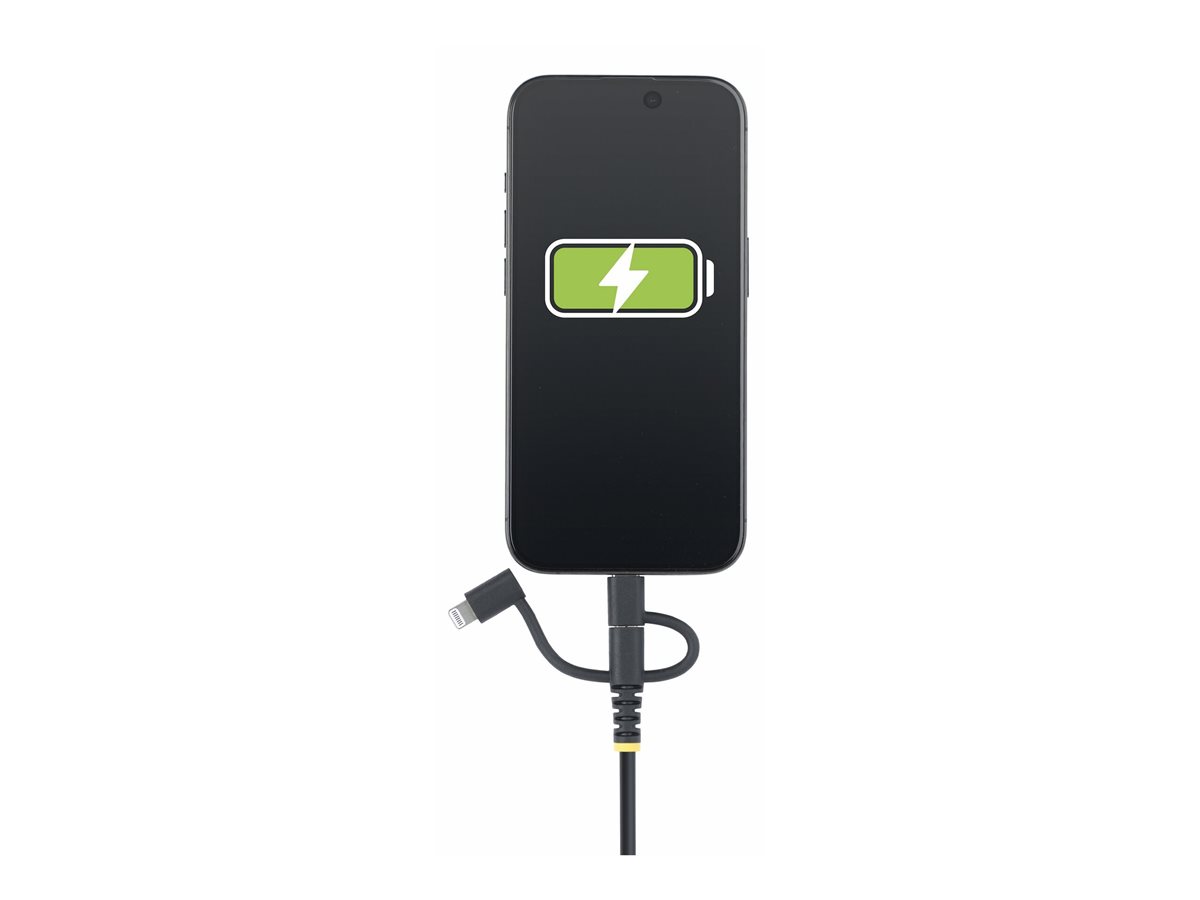 StarTech.com 3.3ft USB Multi Charging Cable, Lightning/Micro-USB/Type-C - sada kabelů USB - 1 m – foto 3