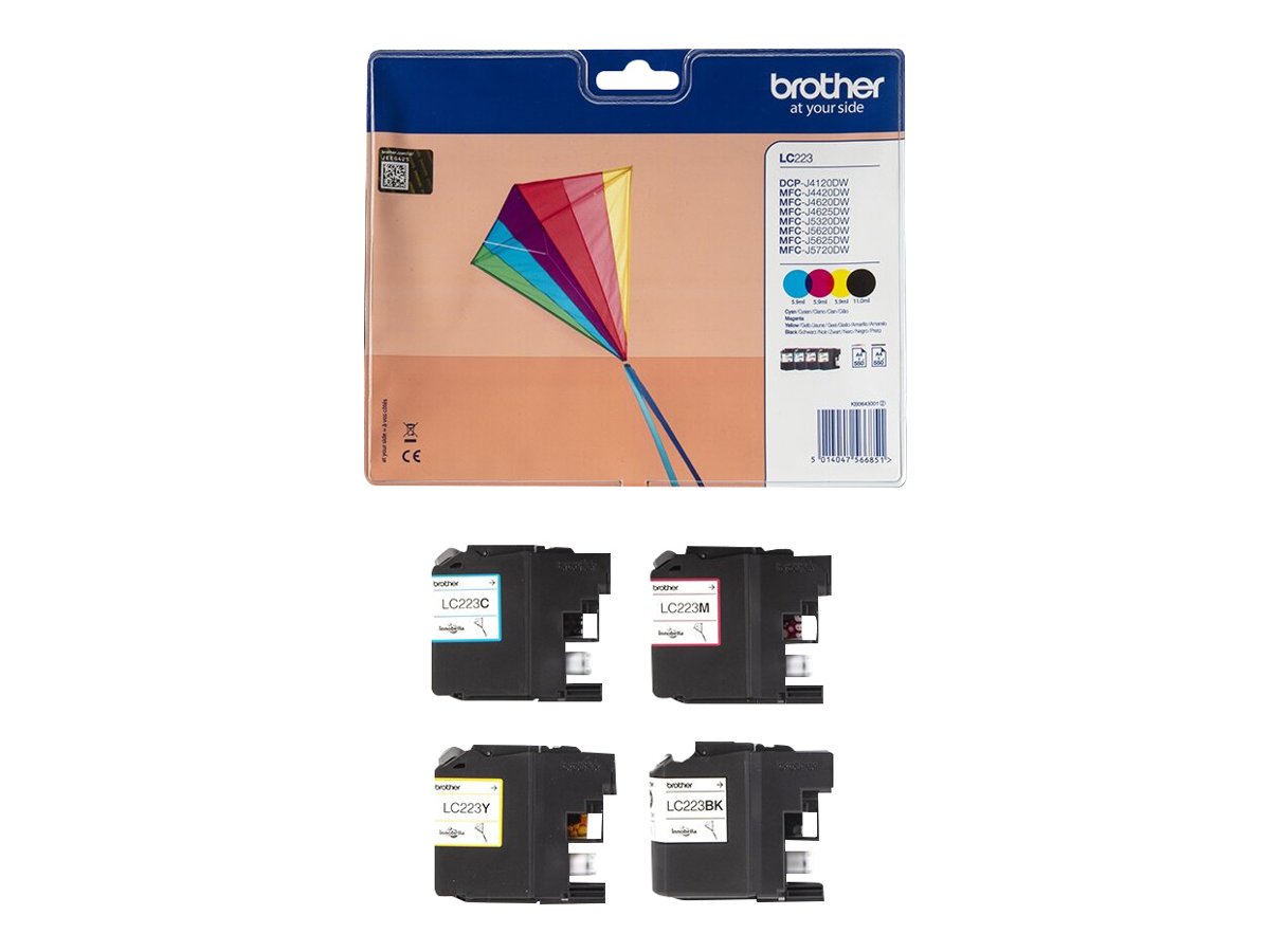 Brother Lc223 4 Pack Black Yellow Cyan Magenta Original Ink Cartridge