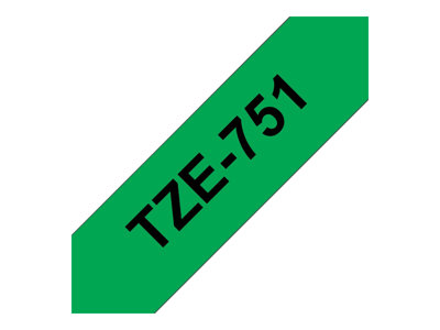 Ruban TZ laminé 24mm noir / vert