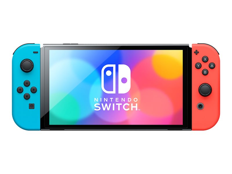 Nintendo Switch OLED - Spelkonsol - svart, neonröd, neonblå