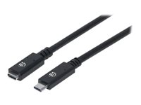 Manhattan USB 3.1 USB Type-C forlængerkabel 50cm Sort