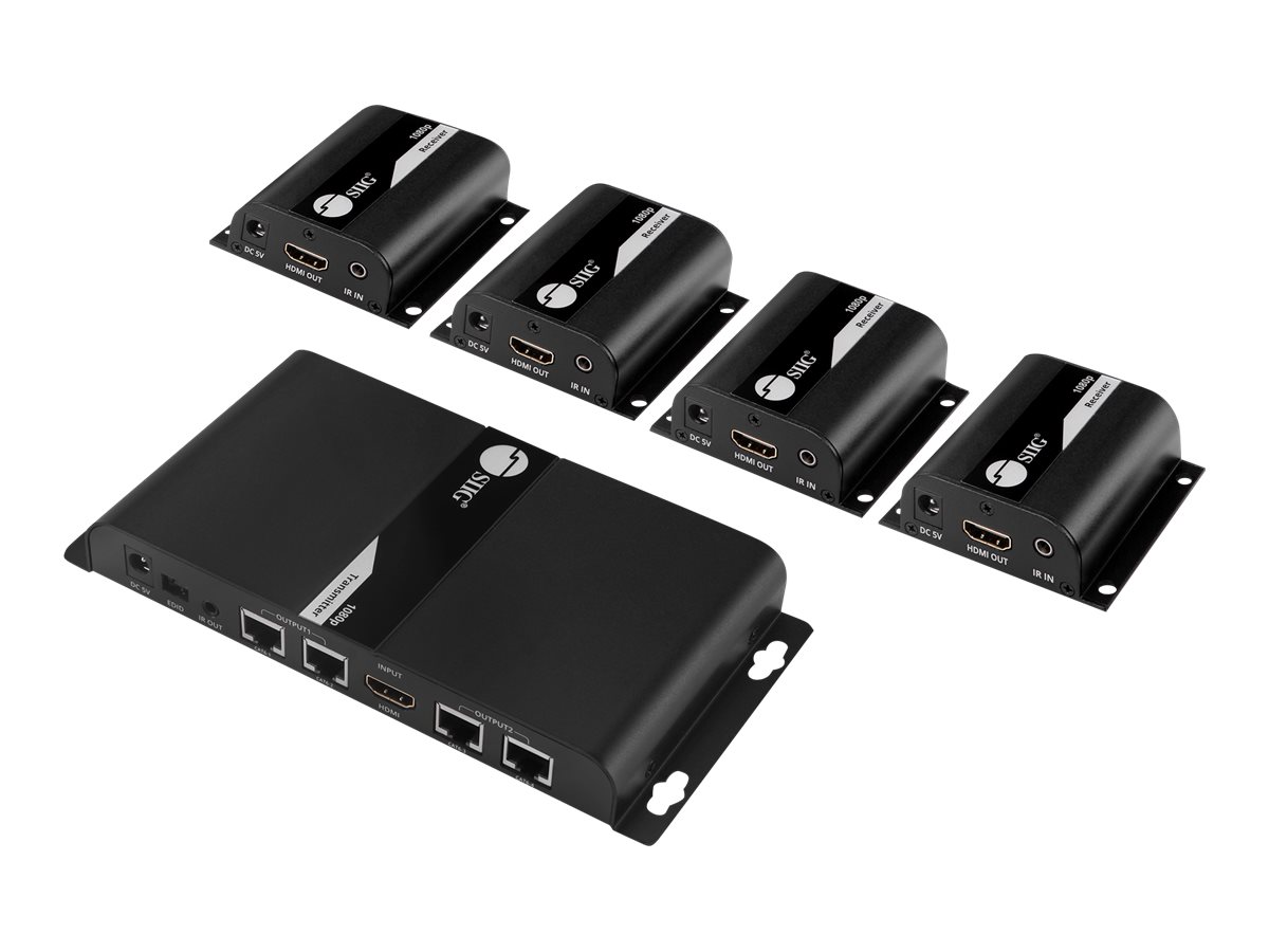 SIIG 4-Port HDMI Splitter over Cat6 Extender with IR
