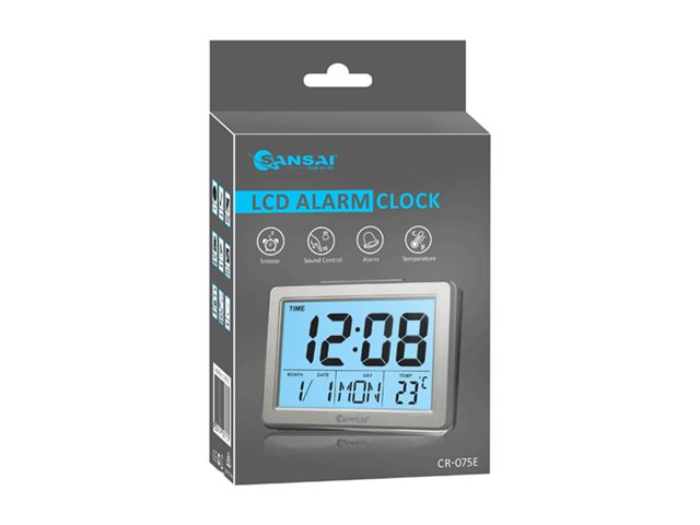 Sansai alarm clock electronic desktop available in different Product shot Right-angle 79250