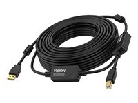 Vision USB 2.0 USB-kabel 10m Sort