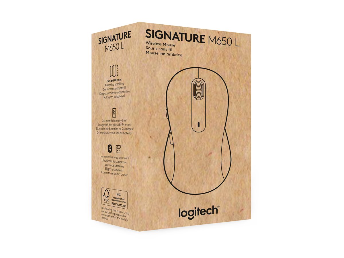 Logitech Signature M650 L for Business - myš - 2.4 GHz, Bluetooth - grafit – foto 7