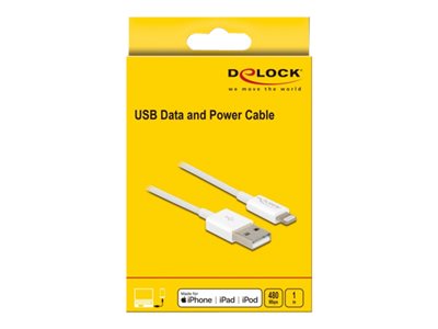 DELOCK USB Daten-/Ladekabel iPhone/iPad/iPod 1m weiß - 83000