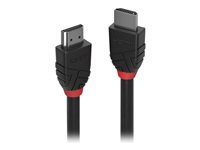 Lindy Black Line - HDMI cable with Ethernet - HDMI male to HDMI male - 3 m - triple shielded - black - round, 4K support
