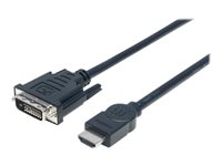 Manhattan Videokabel HDMI / DVI 3m Sort