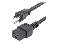 StarTech.com 10ft (3m) Heavy Duty Power Cord, NEMA 5-15P to C19 AC Power Cord, 15A 125V, 14AWG, Computer Power Cord, Heavy Gauge Power Cable for PDUs and Network Equipment - NEMA 5-15P to IEC 60320 C19 Power Cord
