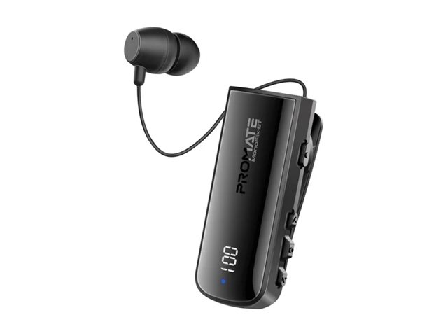 Promate MonoFlix-BT earphone with Package view Left-angle 77200