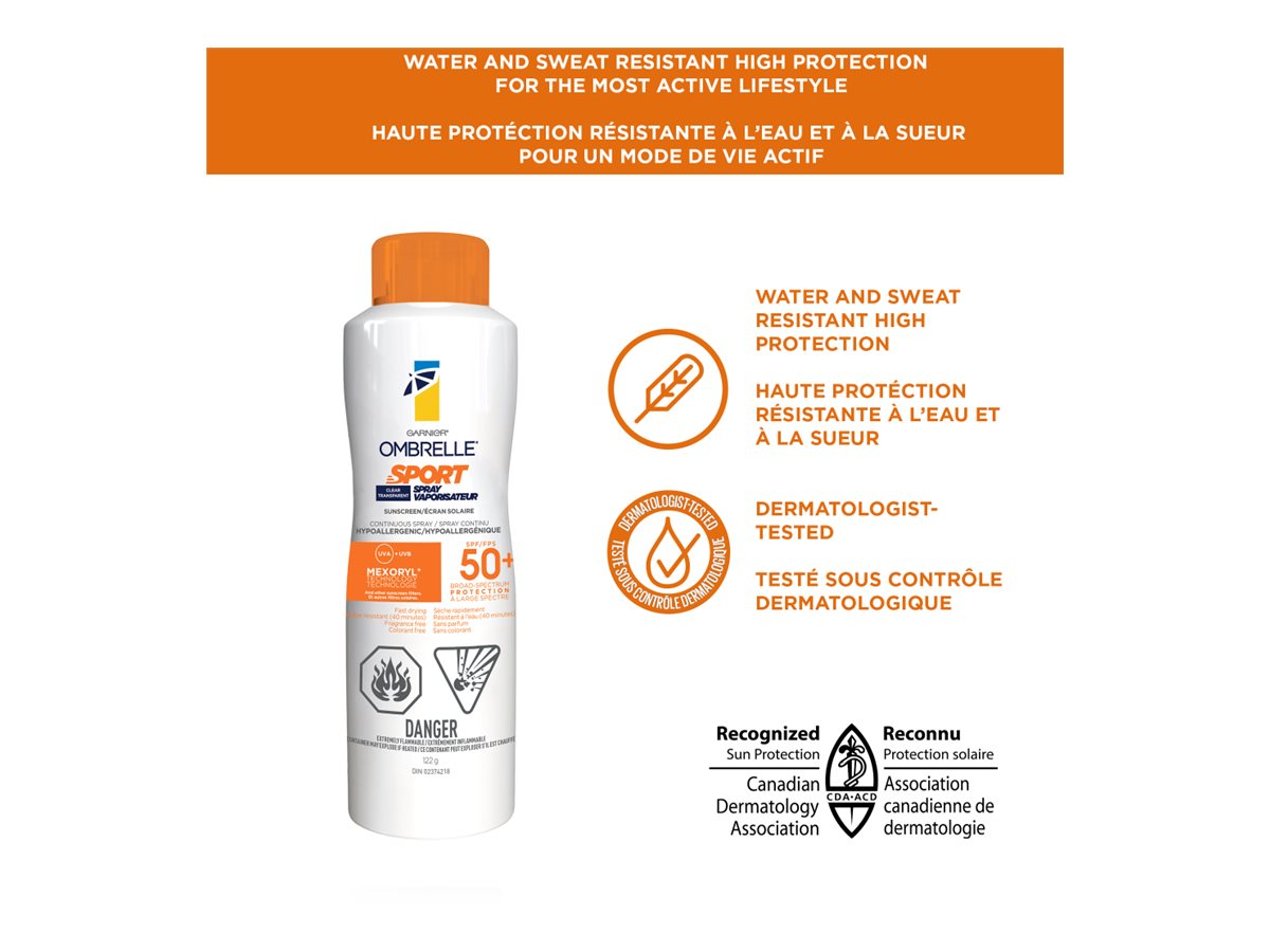 Garnier Ombrelle Sport Sunscreen Spray - SPF 50+ - 122g