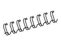 Fellowes spiralrygge 12 mm, 81-100 ark - 3:1 metal, Sort, 100 stk./pak