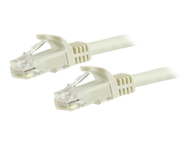 Image of StarTech.com 15m CAT6 Ethernet Cable, 10 Gigabit Snagless RJ45 650MHz 100W PoE Patch Cord, CAT 6 10GbE UTP Network Cable w/Strain Relief, White, Fluke Tested/Wiring is UL Certified/TIA - Category 6 - 24AWG (N6PATC15MWH) - patch cable - 15 m - white