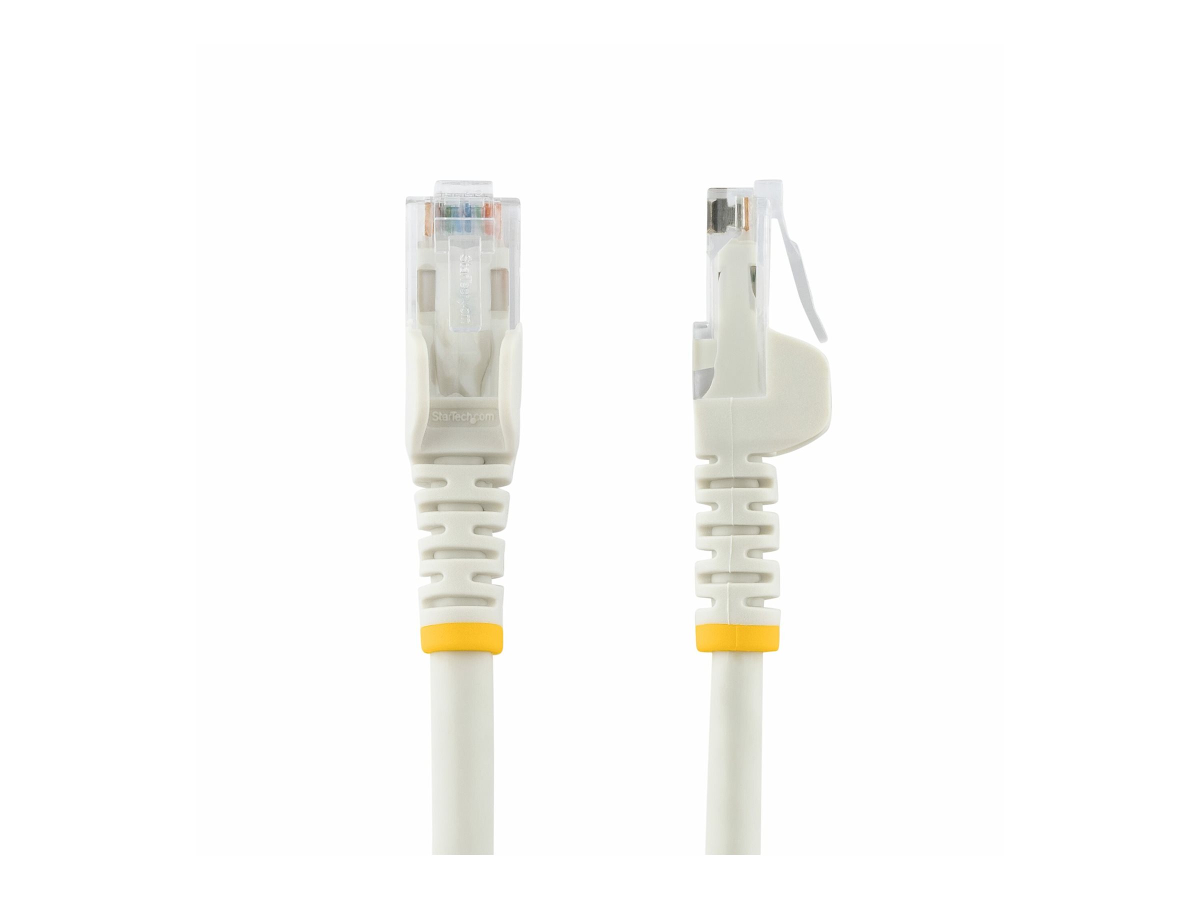 An image of Startech 50ft CAT6 Cable, 10 Gigabit Snagless RJ45 650MHz 100W PoE Cat 6 Patch Cord, 10GbE UTP CAT6 Network Cable, White CAT6 Ethernet Cable, Wiring is UL Certified/TIA - Category 6 - 24AWG (N6PATCH50WH) - patch cable - 15.2 m - white