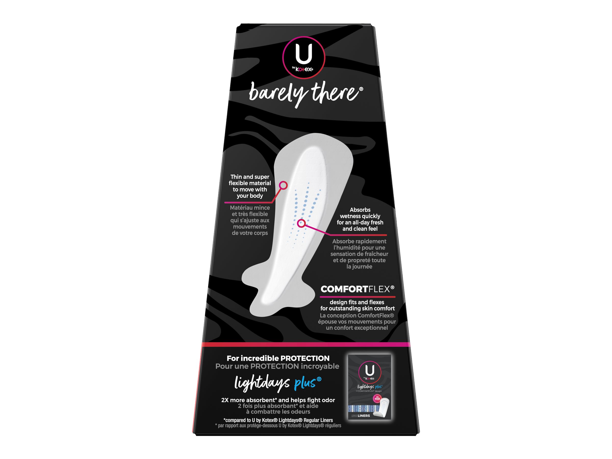 U by Kotex Balance Daily Wrapped Thong Panty Liners, Light