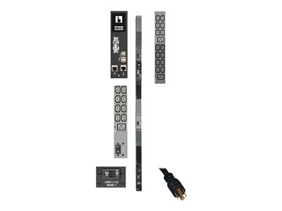 Tripp Lite 10kW 3-Phase Monitored PDU, LX Interface, 200/208/240V Outlets (42 C13/6 C19), LCD, NEMA L21-30P, 1.8m/6 ft. Cord, 0U 1.8m/70 in. Height, TAA