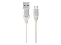 Cablexpert Premium USB 2.0 USB Type-C kabel 2m Sølv Hvid