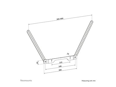 Neomounts AV35-724BL1 - Befestigungskit - für Soundbar - easy installation - Stahl - Schwarz - Bildschirmgröße: bis zu 190,5 cm (bis zu 75")