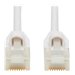 Eaton Tripp Lite Series Safe-IT Cat6a 10G Snagless Antibacterial Slim UTP Ethernet Cable (RJ45 M/M), White, 15-ft. (4.57 m)
