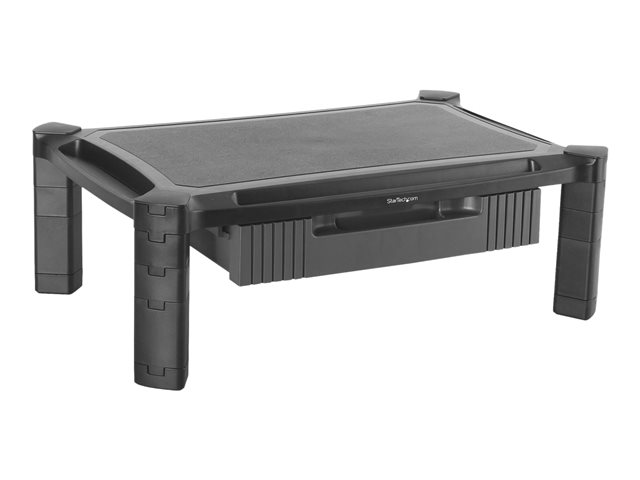 Startechcom Adjustable Monitor Riser Large Drawer Monitors Up To 32 Adjustable Height Desk Monitor Stand Monstadjdl Stand For Monitor Black