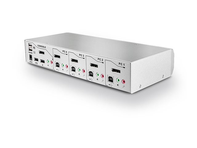 Switch KVM DisplayPort 1.2, USB 2.0 & audio, 4 ports