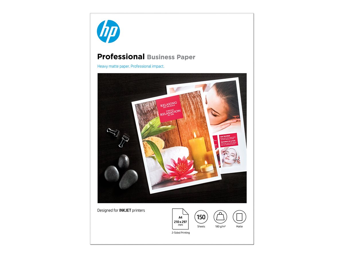 HP Professional - Matt - A4 (210 x 297 mm) - 180 g/m² - 150 Blatt Fotopapier - für Deskjet 15XX, Ink Advantage 27XX; Officejet 80XX, 9012; Photosmart B110