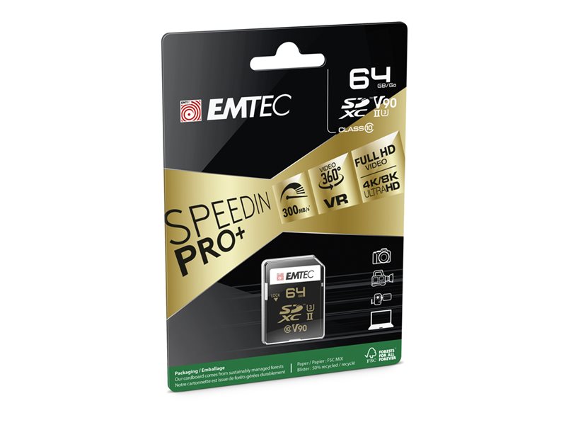 EMTEC V90 Ultra Pro - carte mmoire flash - 64 Go