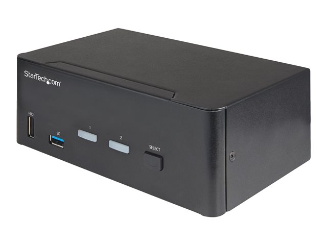 Image of StarTech.com 2 Port Dual Monitor HDMI KVM Switch, 4K 60Hz Ultra HD HDR, Desktop 4K HDMI 2.0 KVM Switch with 2 Port USB 3.0 Hub (5Gbps) & 4x USB 2.0 HID Port, Audio, Hotkey Switching, TAA - KVM with Fast Switching - KVM / audio switch - 2 ports - TAA Compl