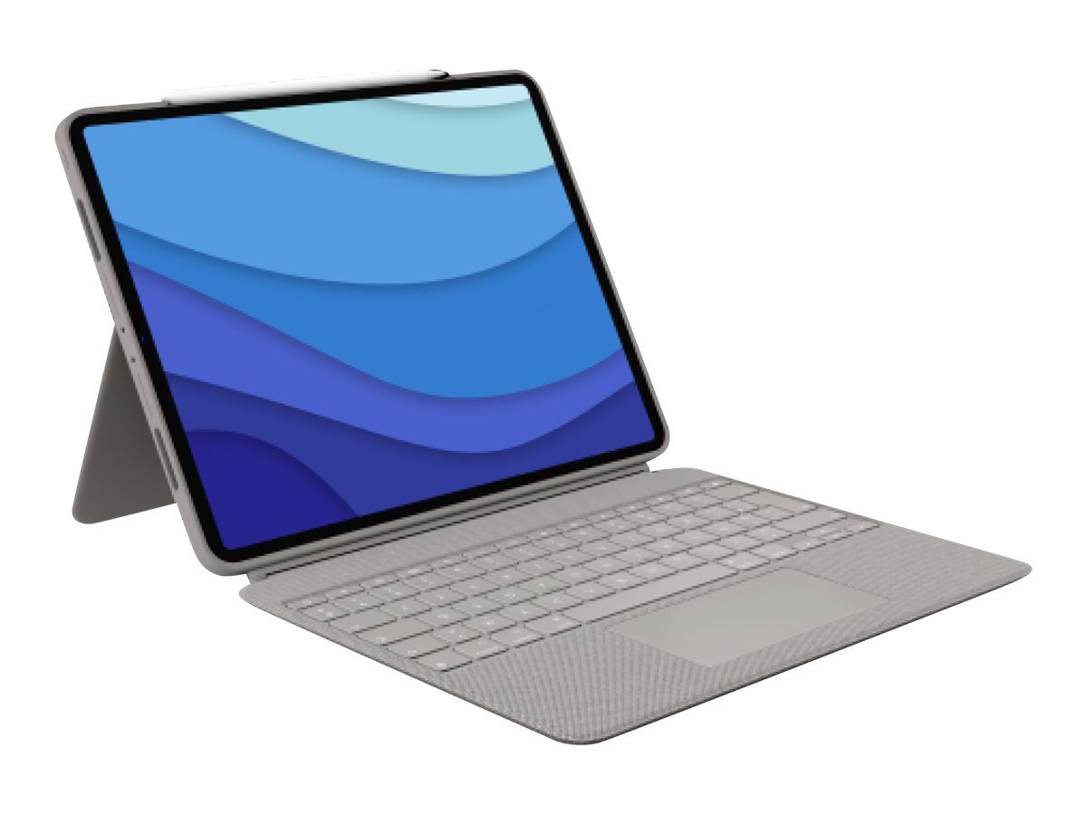 Logitech Combo Touch - klávesnice a pouzdro - s trackpad - AZERTY - francouzská - písek (sand) Vstupní zařízení – foto 4