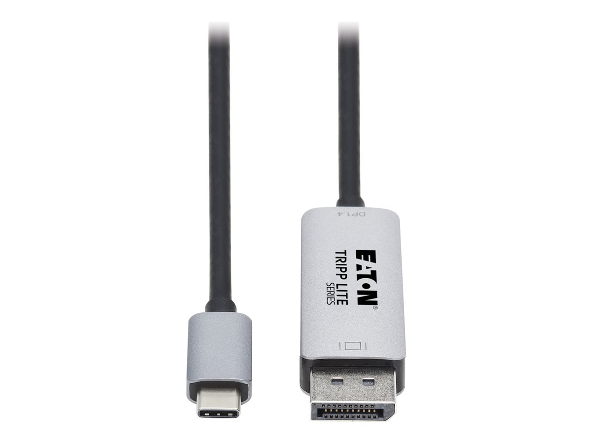 Eaton Tripp Lite Series USB C to DisplayPort Adapter Cable (M/M), 8K UHD, DisplayPort 1.4, Black/Silver, 3 ft.