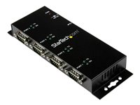 StarTech.com 4 Port USB to Serial RS232 Adapter - Wall Mount - Din Rail - COM Port Retention - FTDI USB to DB9 RS232 Hub (ICU