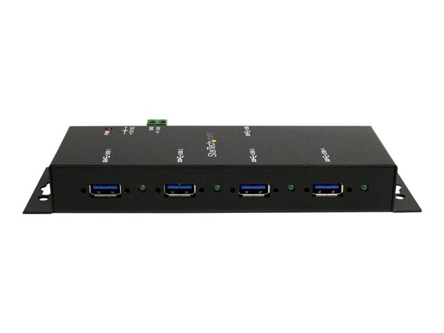 StarTech.com 4-Port USB 3.0 Hub - Metal Industrial USB-A Hub - Wall or Desk Mountable USB Data Hub - TAA Compliant USB Expander Hub (ST4300USBM)