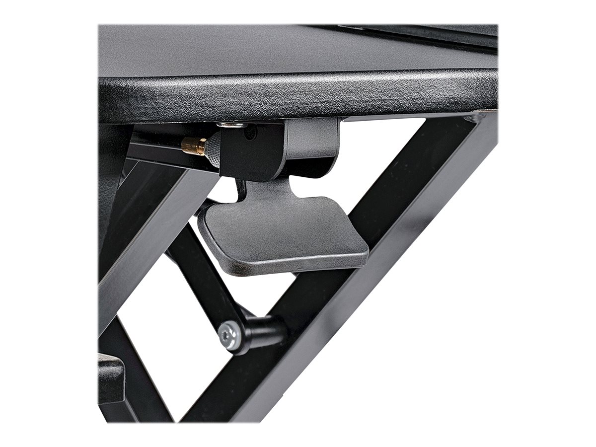 StarTech.com Corner Sit Stand Desk Converter with Keyboard Tray, Large Surface 35" x 21", Height Adjustable Ergonomic Desktop/Tabletop Standing Workstation, Supports Dual Monitors - Corner Stand Up Desk Converter (ARMSTSCORNR) - nástavec na stůl - hranatý - černá – foto 6