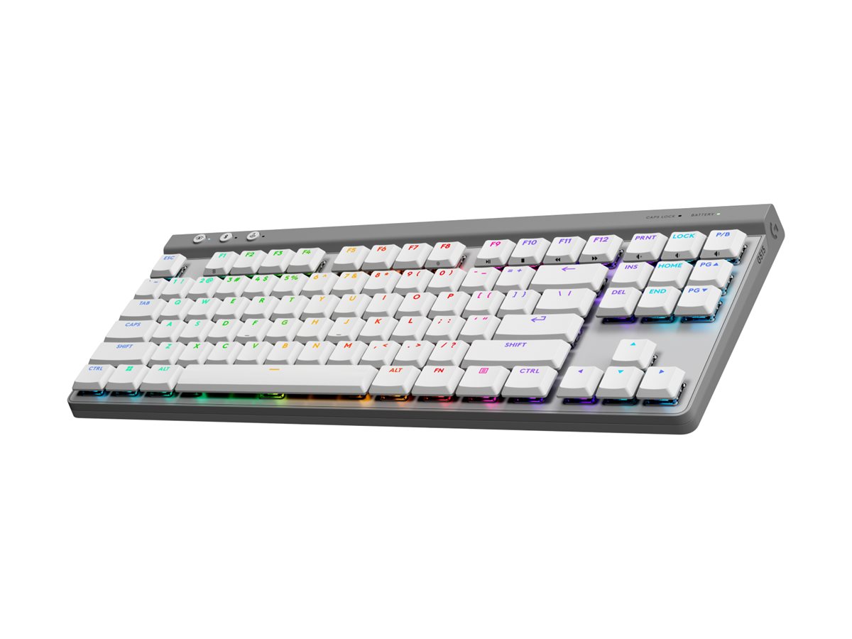 Logitech G G515 keyboard LIGHTSPEED TKL QWERTY English white Input Product shot Front 79800